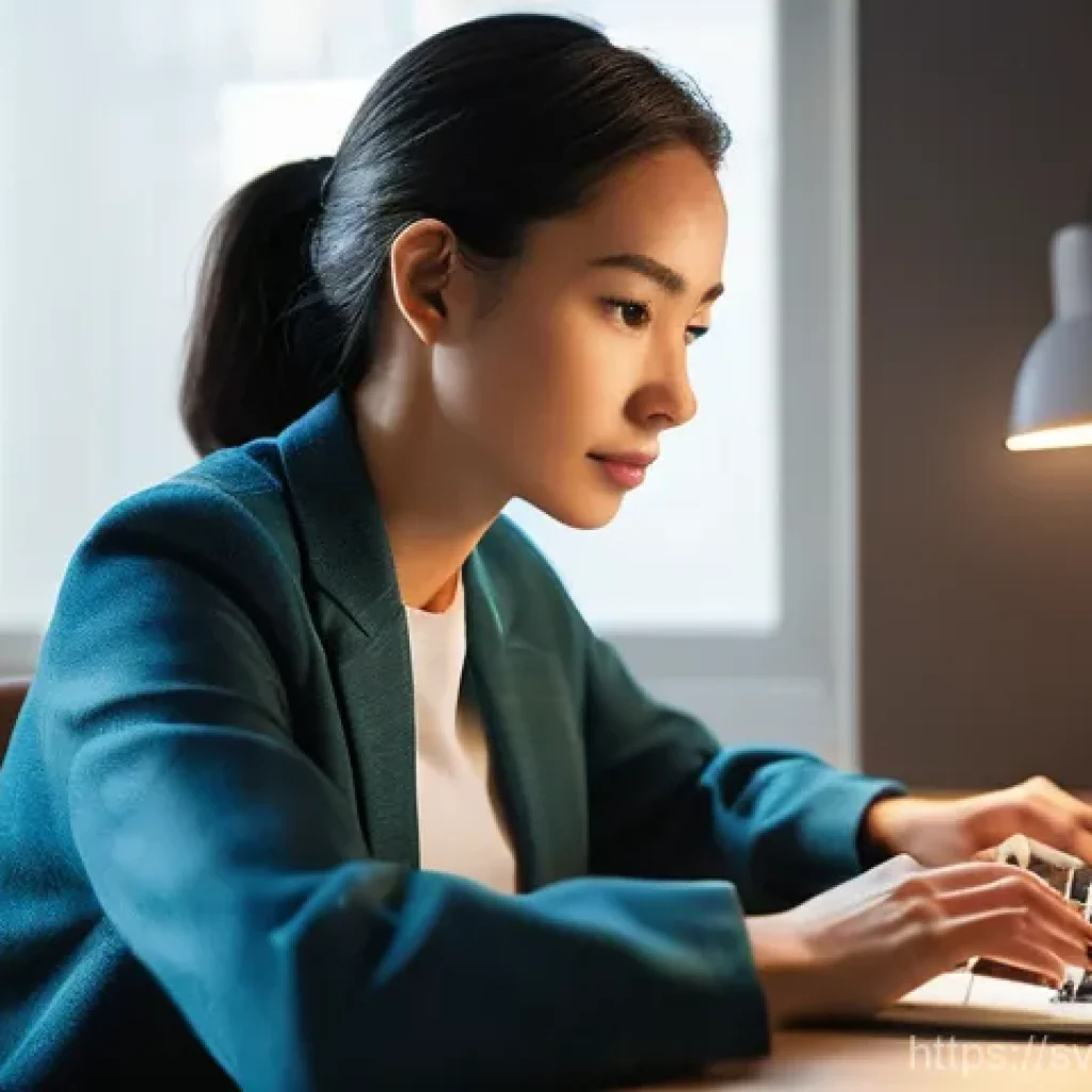 번역사 인터뷰 준비 요령 - **AI-Assisted Human Translator in a Modern Workspace:**
    A focused professional translator, a wom...